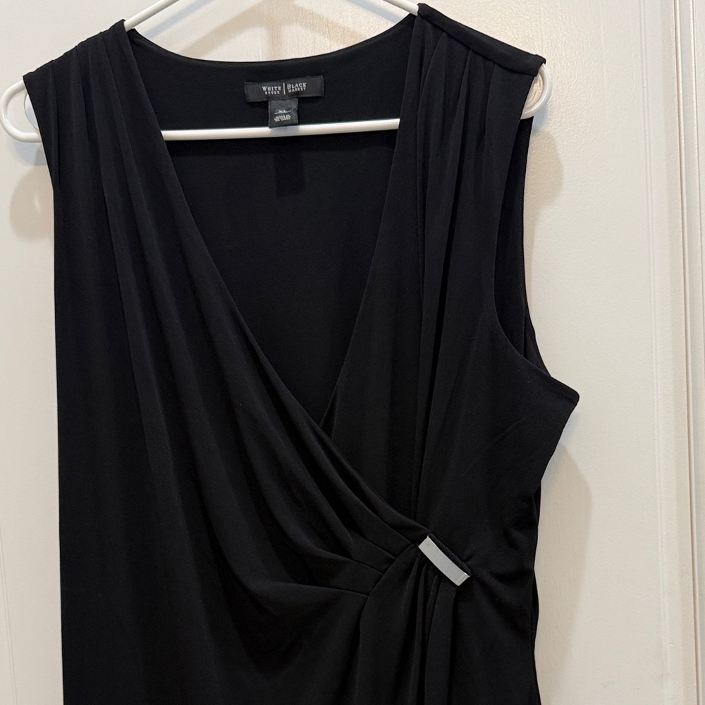 White House Black Market Black Draped Mini Dress